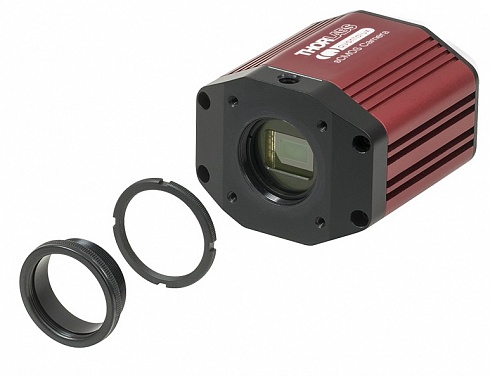 C-mount адаптер, фиксирующее кольцо устанавливаются в порт камеры с SM1 резьбой
