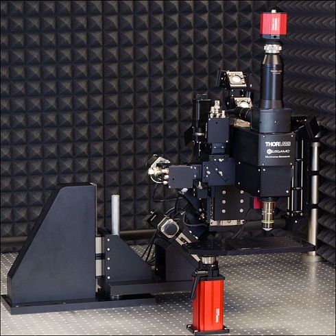 Мультифотонный микроскоп в камере со звукоизоляцией