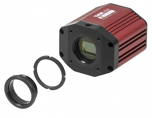 C-mount адаптер, фиксирующее кольцо устанавливаются в порт камеры с SM1 (1.035