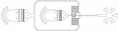 Микрофлюидный чип для генерации капель, фокусировка потока